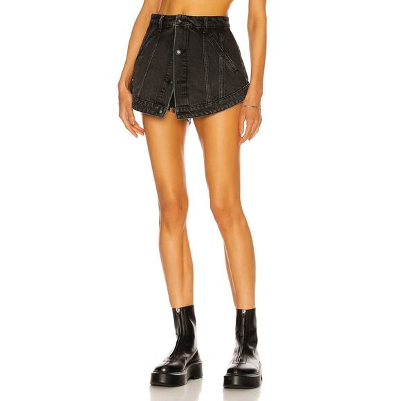 Alexander Wang Dresses & Skirts - Alexander Wang Cut Away Denim Skort - Xs Grey Aged